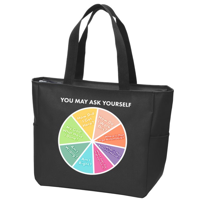You May Ask Yourself Pie Chart Zip Tote Bag