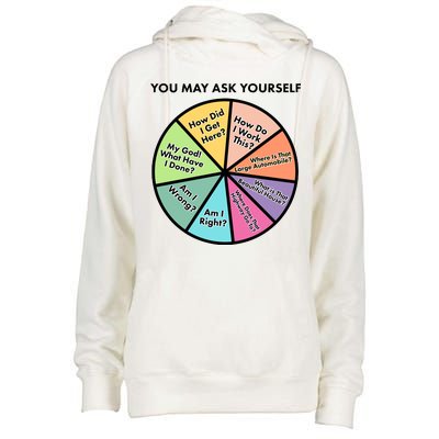 You May Ask Yourself Pie Chart Womens Funnel Neck Pullover Hood