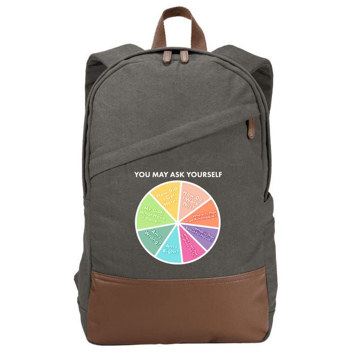 You May Ask Yourself Pie Chart Cotton Canvas Backpack