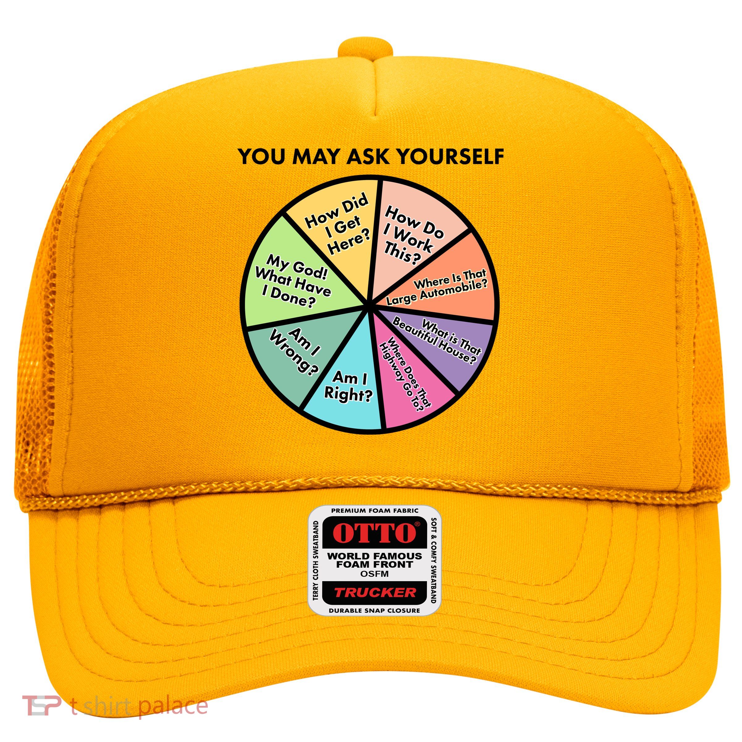 You May Ask Yourself Pie Chart Trucker Hat