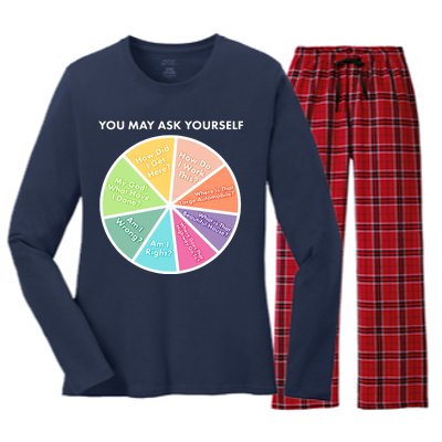 You May Ask Yourself Pie Chart Women's Long Sleeve Flannel Pajama Set 