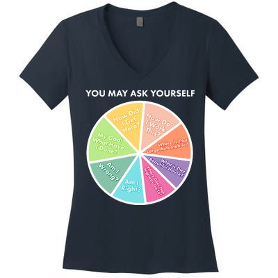 You May Ask Yourself Pie Chart Women's V-Neck T-Shirt