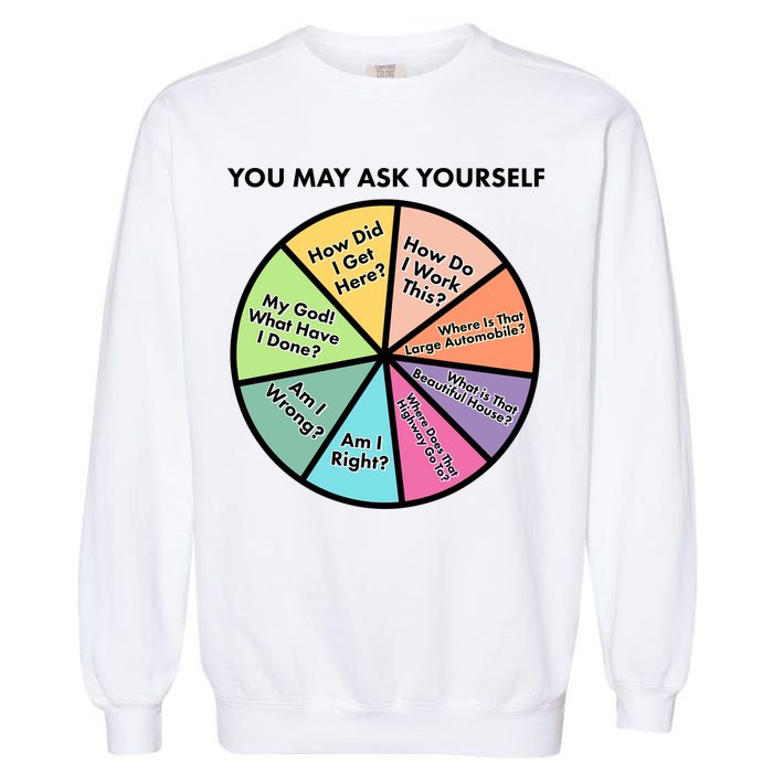 You May Ask Yourself Pie Chart Garment-Dyed Sweatshirt