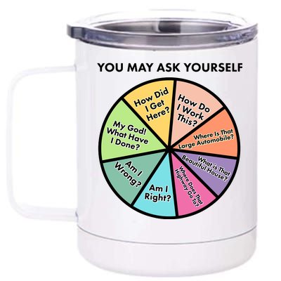 You May Ask Yourself Pie Chart 12 oz Stainless Steel Tumbler Cup