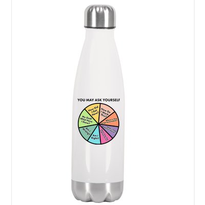 You May Ask Yourself Pie Chart Stainless Steel Insulated Water Bottle