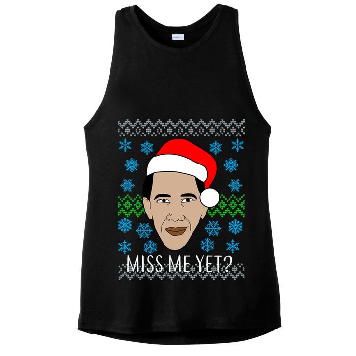 You Miss Me Yet Obama Ugly Christmas Ladies PosiCharge Tri-Blend Wicking Tank
