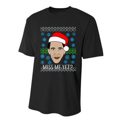 You Miss Me Yet Obama Ugly Christmas Youth Performance Sprint T-Shirt