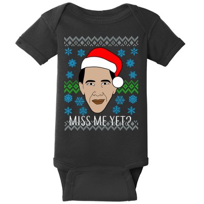 You Miss Me Yet Obama Ugly Christmas Baby Bodysuit