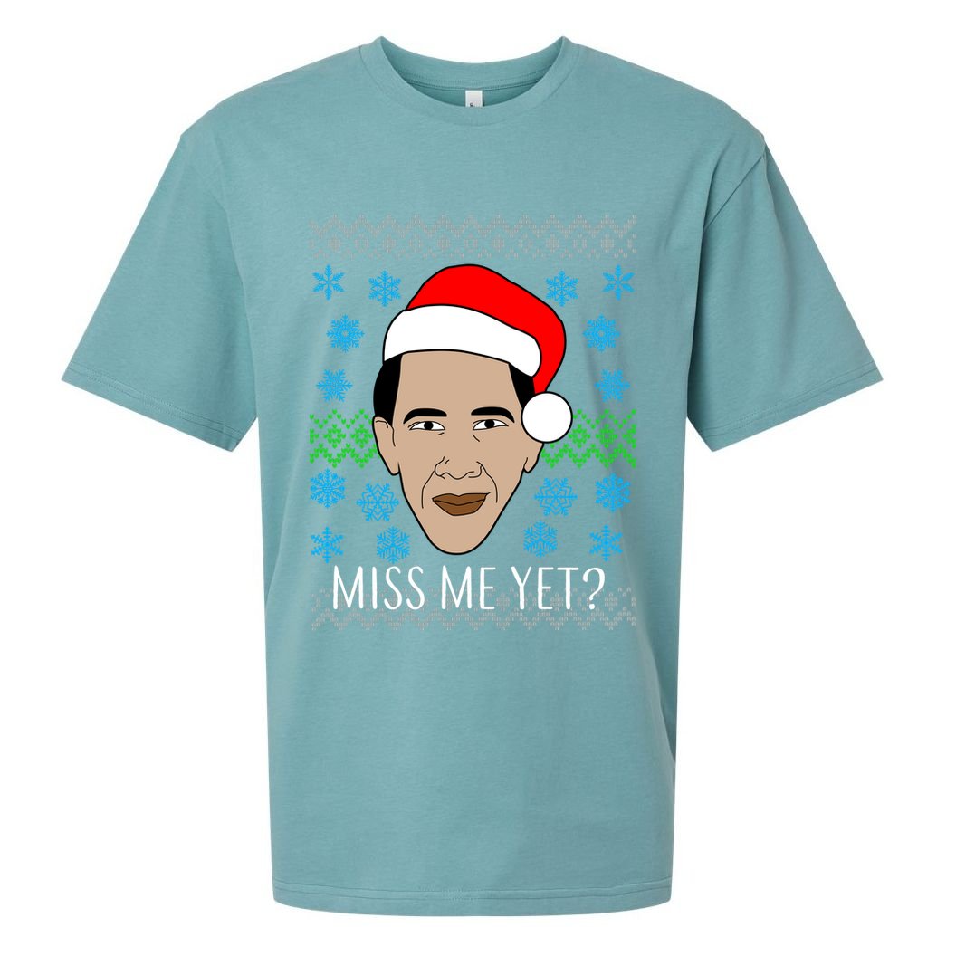 You Miss Me Yet Obama Ugly Christmas Sueded Cloud Jersey T-Shirt