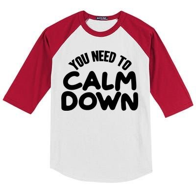 You Need To Calm Down Kids Colorblock Raglan Jersey