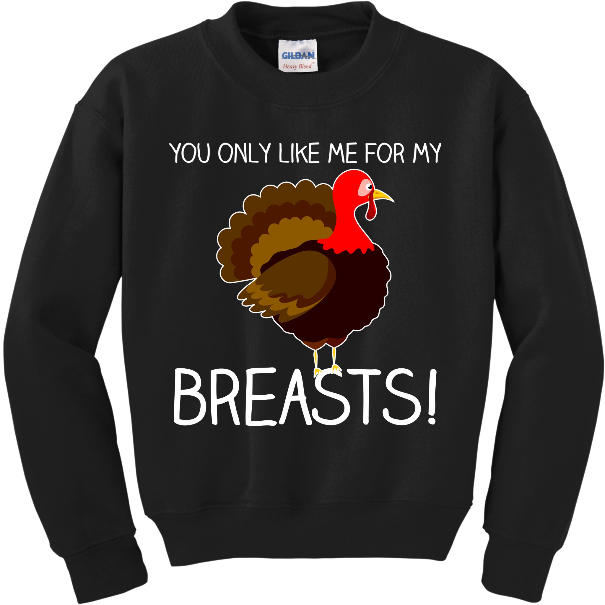 You Only Like Me For My Breasts Thanksgiving Turkey Kids Sweatshirt