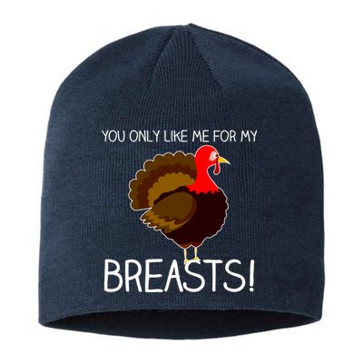 You Only Like Me For My Breasts Thanksgiving Turkey Sustainable Beanie