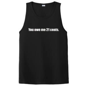 You Owe Me 21 Cents Bold Text - Feminist PosiCharge Competitor Tank