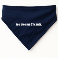You Owe Me 21 Cents Bold Text - Feminist USA-Made Doggie Bandana