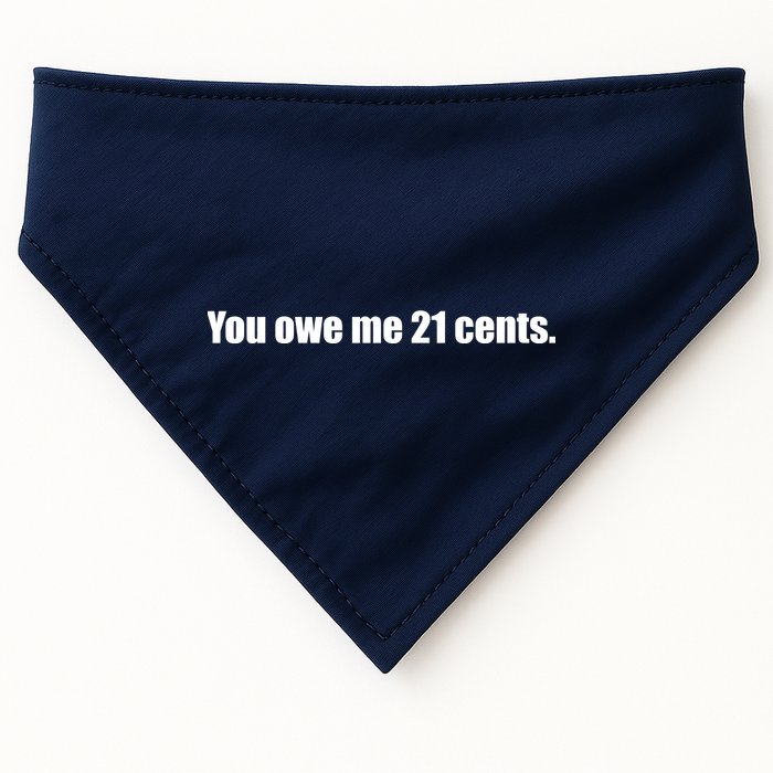 You Owe Me 21 Cents Bold Text - Feminist USA-Made Doggie Bandana