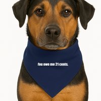 You Owe Me 21 Cents Bold Text - Feminist USA-Made Doggie Bandana