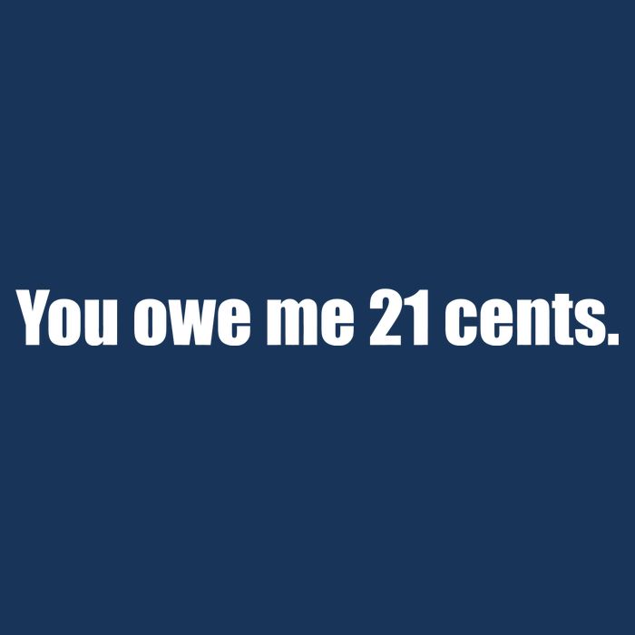 You Owe Me 21 Cents Bold Text - Feminist 16 in Basic Backpack
