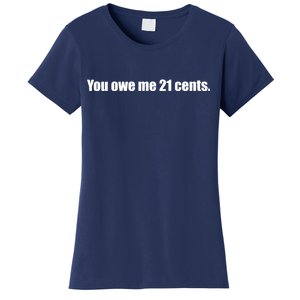 You Owe Me 21 Cents Bold Text - Feminist Women's T-Shirt