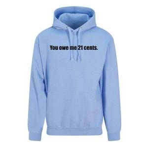 You Owe Me 21 Cents Bold Text - Feminist Unisex Surf Hoodie