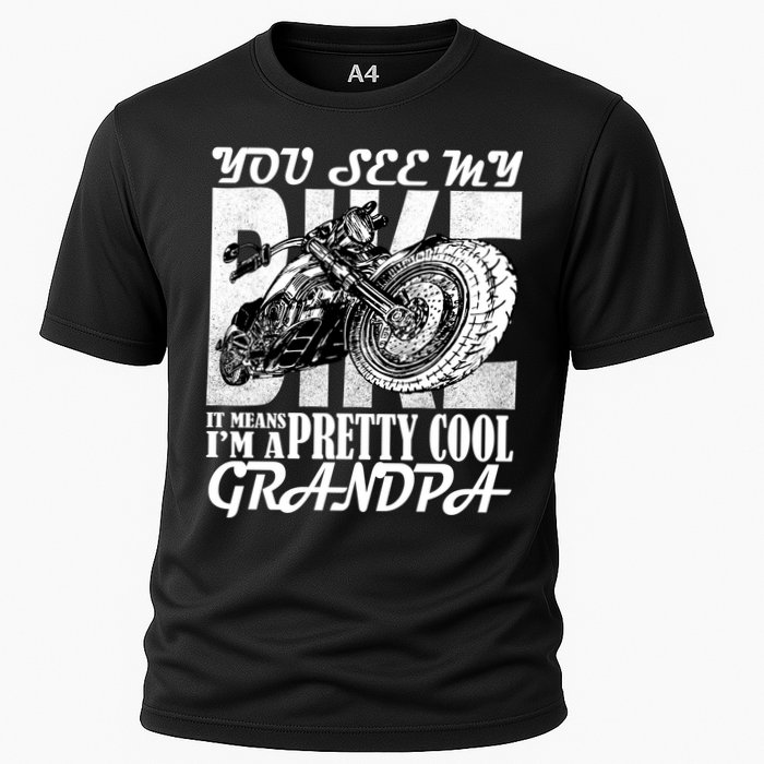 You See My Bike It Means I'm A Pretty Cool Grandpa Cooling Performance Crew T-Shirt