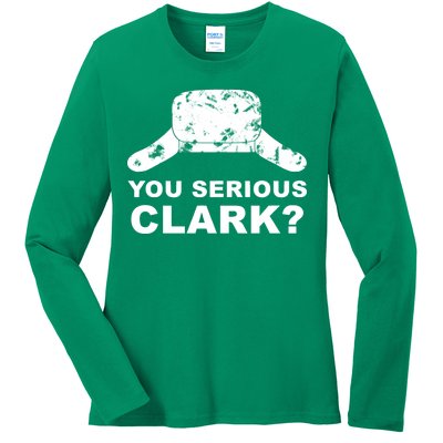 You Serious Clark Winter Hat Distress Ladies Long Sleeve Shirt