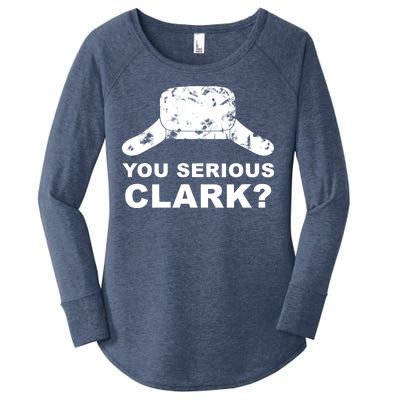 You Serious Clark Winter Hat Distress Women's Perfect Tri Tunic Long Sleeve Shirt