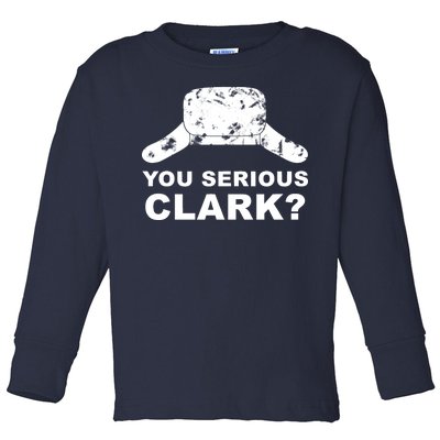 You Serious Clark Winter Hat Distress Toddler Long Sleeve Shirt