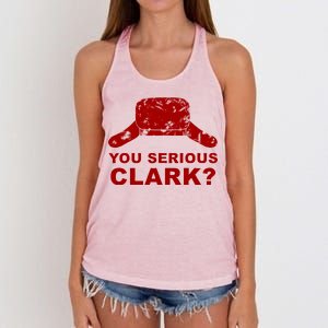 You Serious Clark Winter Hat Distress Women's Knotted Racerback Tank