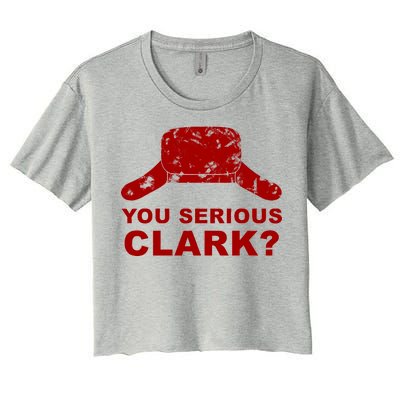 You Serious Clark Winter Hat Distress Women's Crop Top Tee