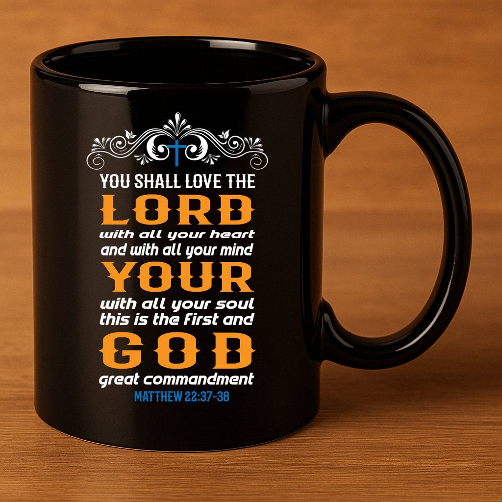 You Shall Love The Lord Matthew 22:37-38 11oz C Handle Ceramic Mug