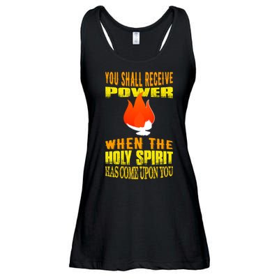 You shall receive power when the Holy Spirit has come upon you Acts 1:8 Ladies Essential Flowy Tank