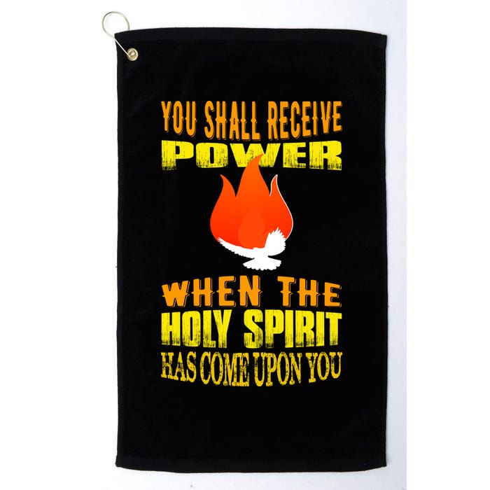 You shall receive power when the Holy Spirit has come upon you Acts 1:8 Golf Towel