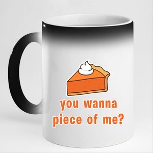 You Wanna Piece of Me Thanksgiving Pumpkin Pie 11oz Black Color Changing Mug