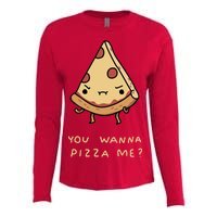 You Wanna Pizza Me? Womens Cotton Relaxed Long Sleeve T-Shirt