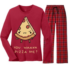 You Wanna Pizza Me? Women's Long Sleeve Flannel Pajama Set 