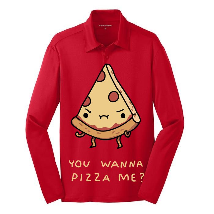 You Wanna Pizza Me? Silk Touch Performance Long Sleeve Polo