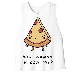 You Wanna Pizza Me? Women's Racerback Cropped Tank