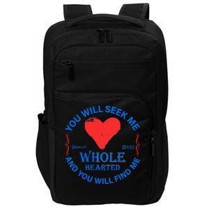 You Will Seek Me Gospel Verse Impact Tech Backpack