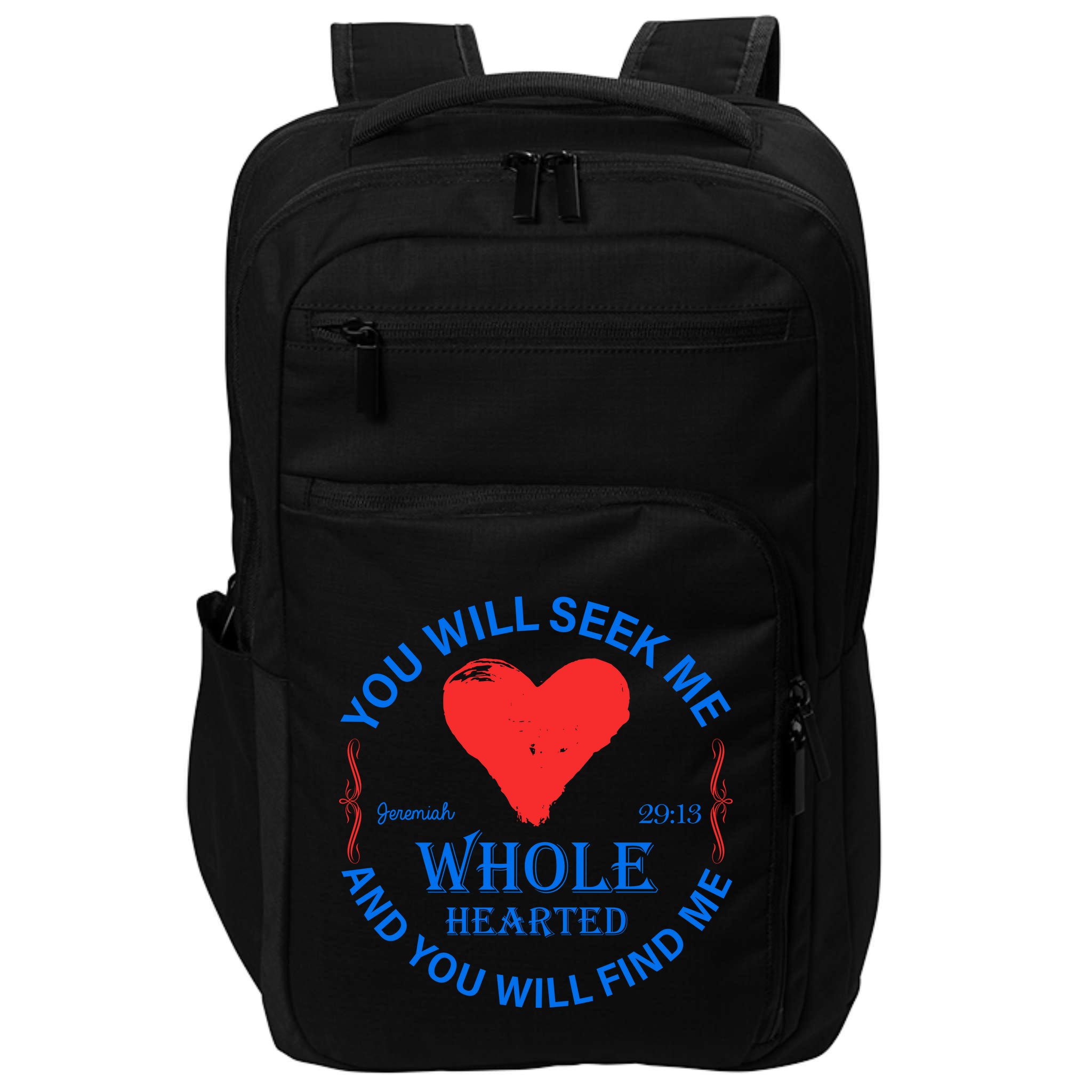 You Will Seek Me Gospel Verse Impact Tech Backpack