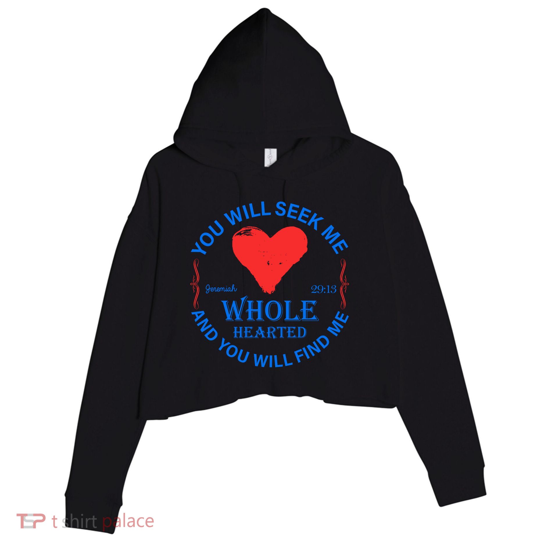 You Will Seek Me Gospel Verse Crop Fleece Hoodie