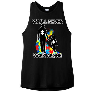 You'll Never Walk Alone Autism Awareness Ladies PosiCharge Tri-Blend Wicking Tank