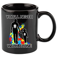 You'll Never Walk Alone Autism Awareness 11oz C Handle Ceramic Mug