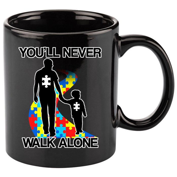 You'll Never Walk Alone Autism Awareness 11oz C Handle Ceramic Mug