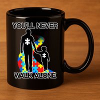 You'll Never Walk Alone Autism Awareness 11oz C Handle Ceramic Mug