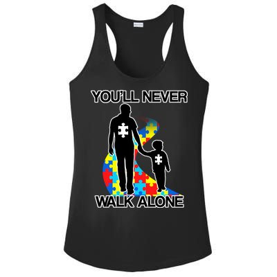 You'll Never Walk Alone Autism Awareness Ladies PosiCharge Competitor Racerback Tank