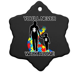 You'll Never Walk Alone Autism Awareness Ceramic Star Ornament