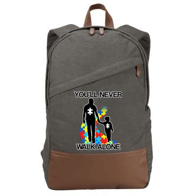 You'll Never Walk Alone Autism Awareness Cotton Canvas Backpack