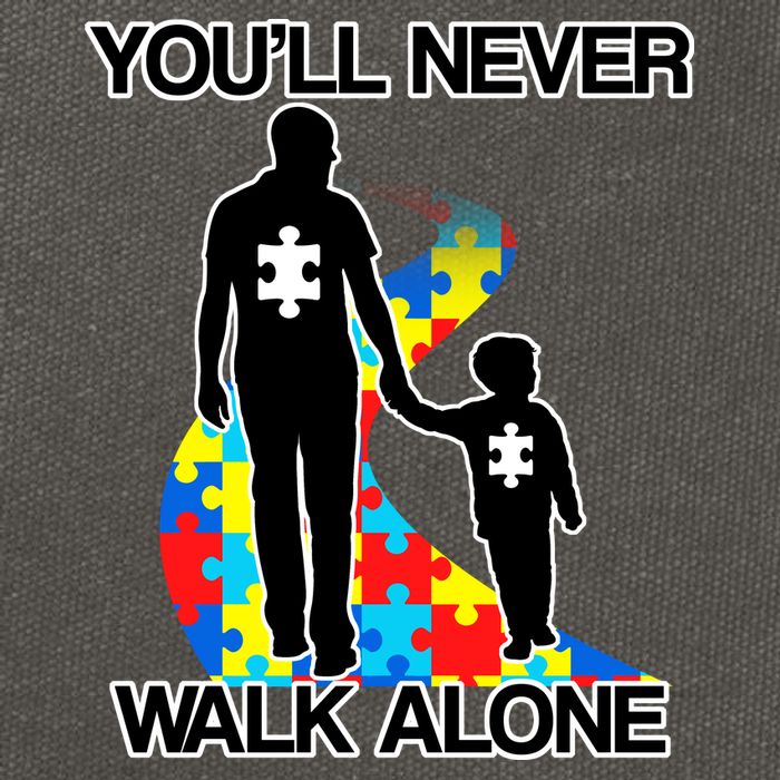 You'll Never Walk Alone Autism Awareness Cotton Canvas Backpack