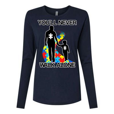 You'll Never Walk Alone Autism Awareness Womens Cotton Relaxed Long Sleeve T-Shirt