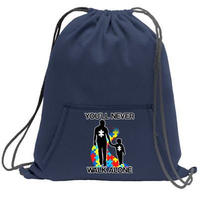 You'll Never Walk Alone Autism Awareness Sweatshirt Cinch Pack Bag